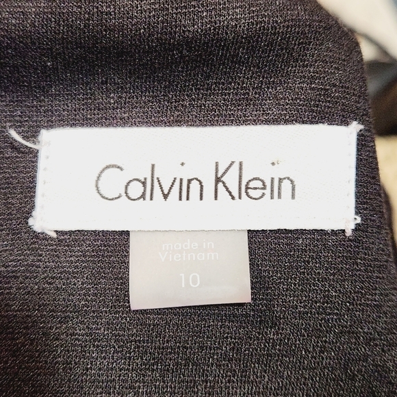 Calvin Klein Sheath Sleeveless Career Dress Zipper Back Color Block Size 10 - Picture 11 of 12